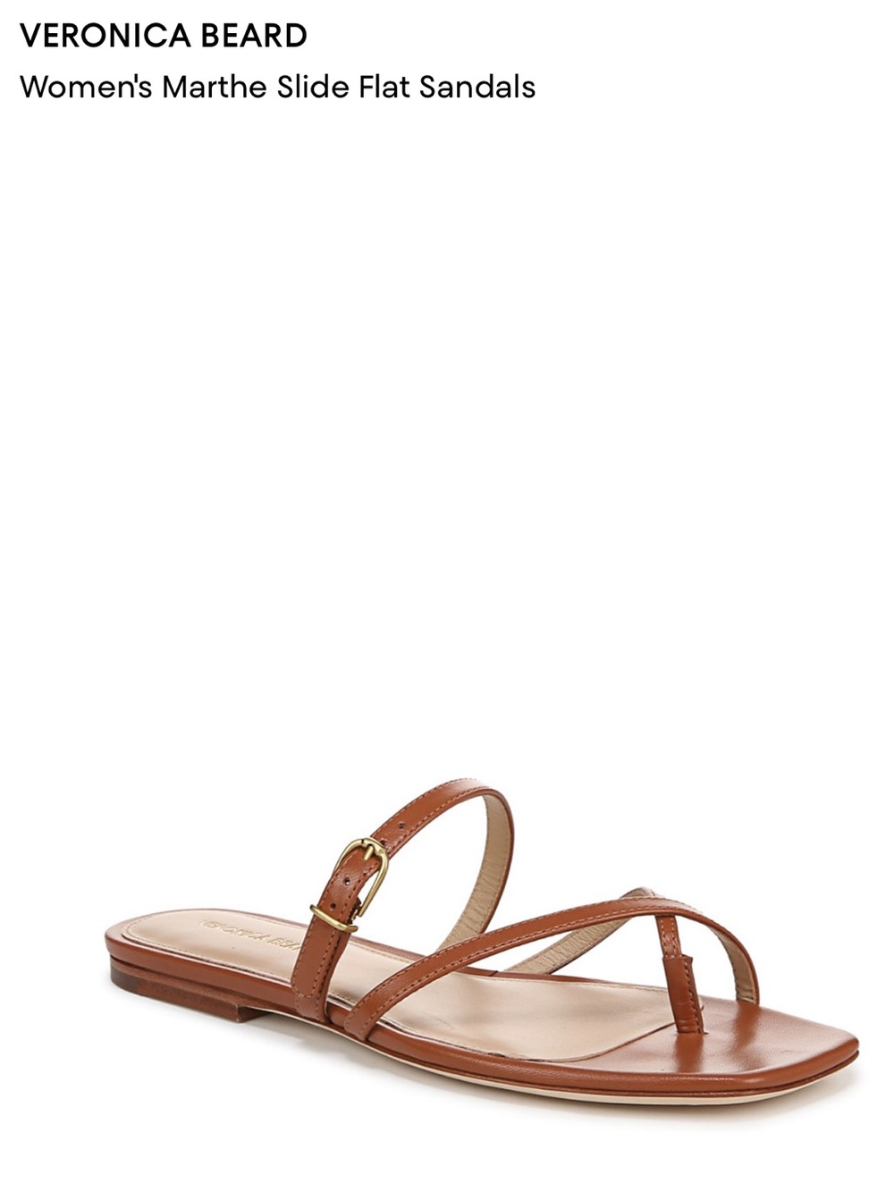 VERONICA BEARD Brown Leather Marthe Strappy Slide Sandals